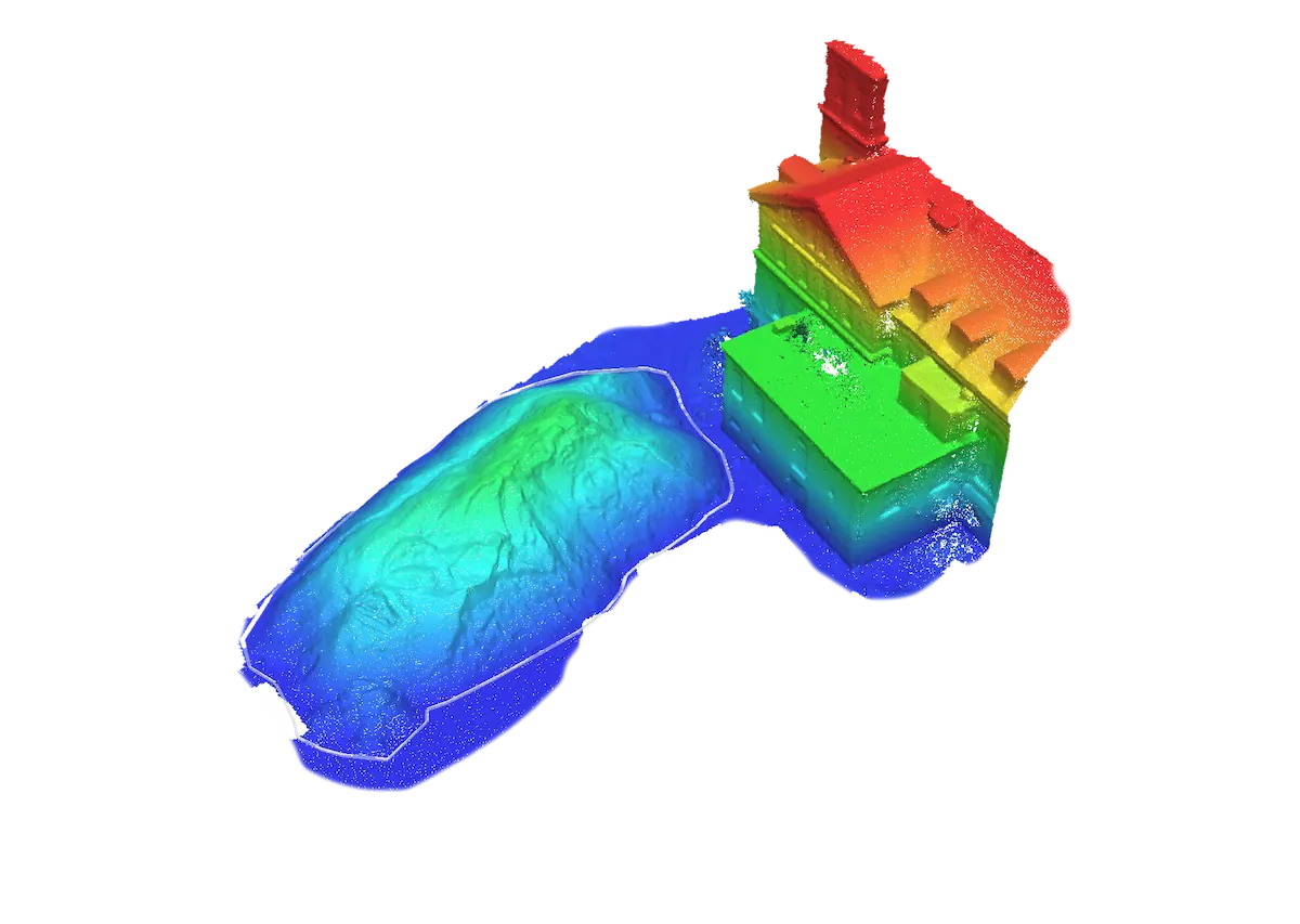 Drone service company. Drone Volume measurment of sand after